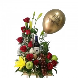 Ramo de Rosas y Frutas
